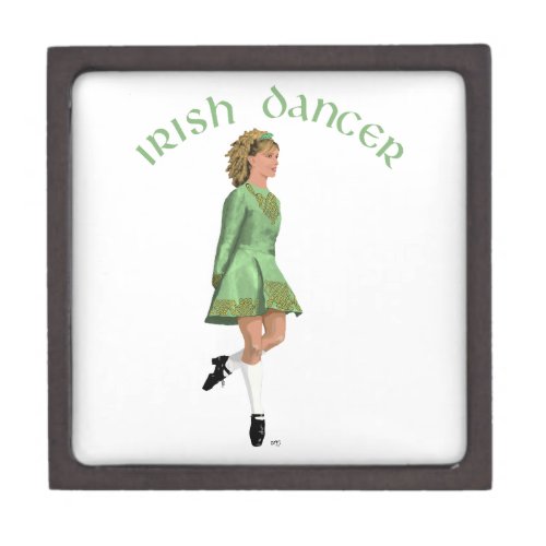 Irish Step Dancer _ Green Keepsake Box