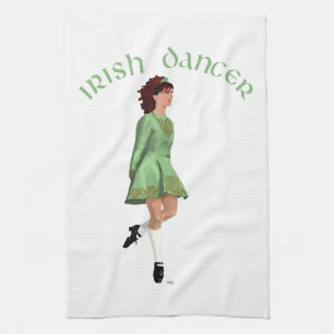 Irish Step Dancer - Green Kitchen Towel
