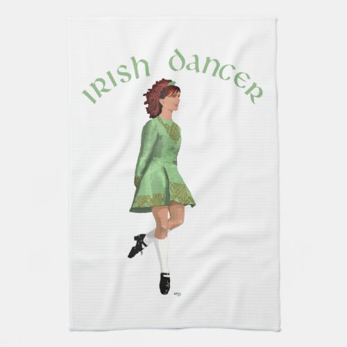 Irish Step Dancer _ Green Towel