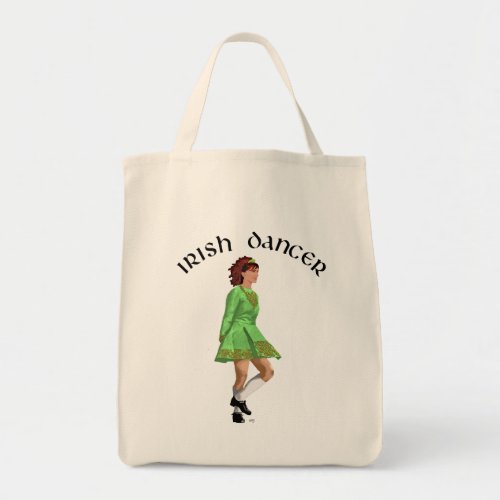 Irish Step Dancer in Green Dress Tote Bag