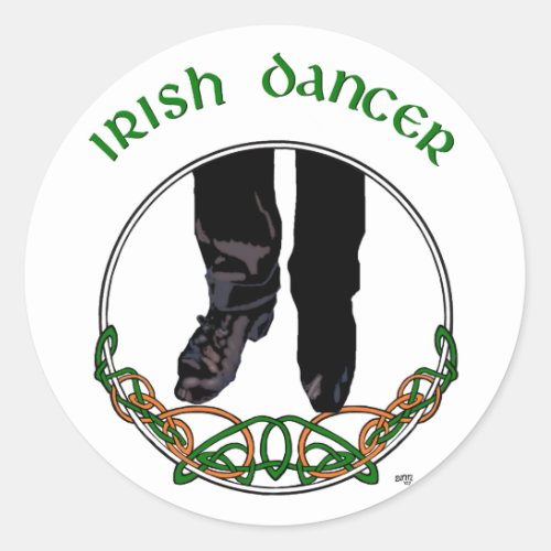 Irish Step Dancer _ Male Classic Round Sticker