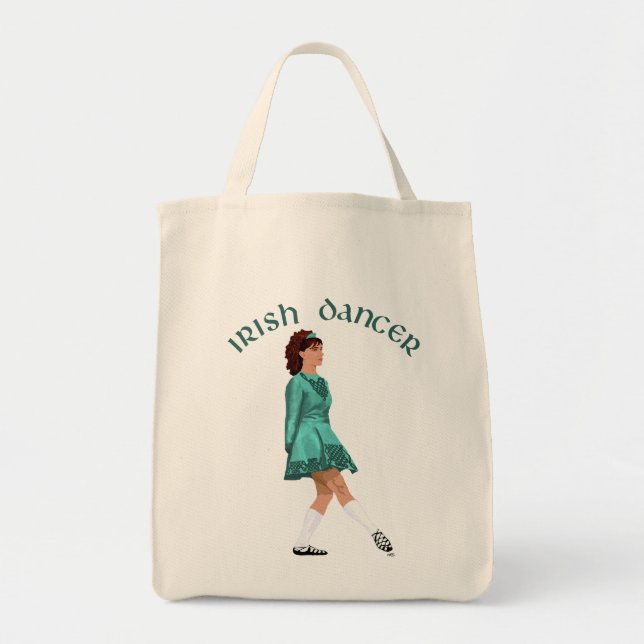 Irish Step Dancer - Teal Tote Bag (Front)