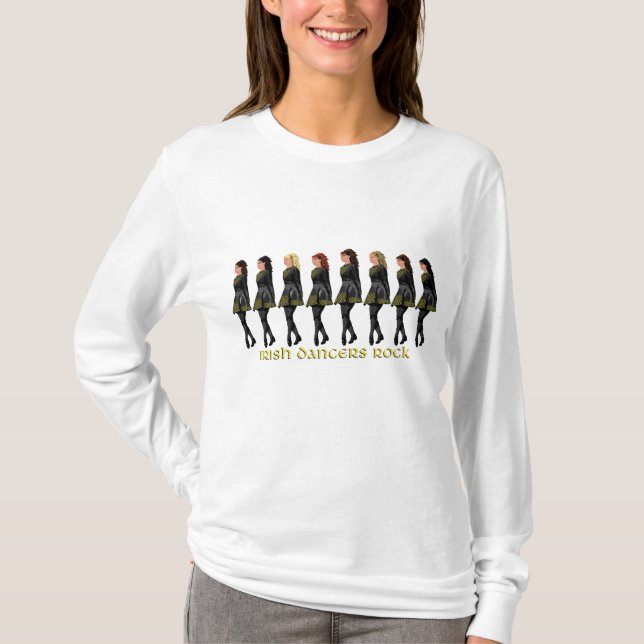 Irish Step Dancers Rock T-Shirt (Front)