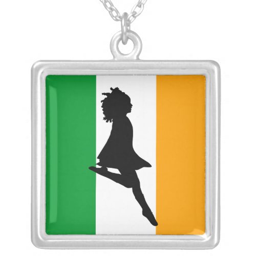 Irish Step Dancing Silver Plated Necklace