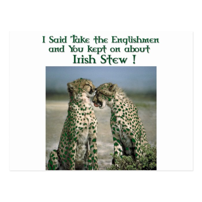 Irish Stew funny shirts and irish humour gifts Postcard