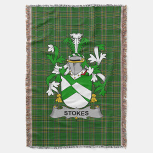 Irish Stokes Coat of Arms Family Crest Ireland Throw Blanket