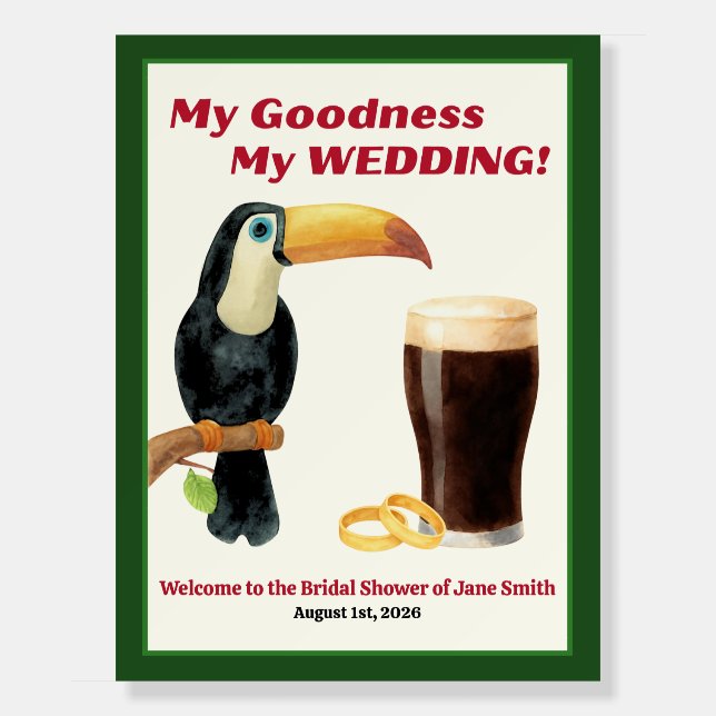 Irish Stout Bridal Shower Welcome Sign (Front)