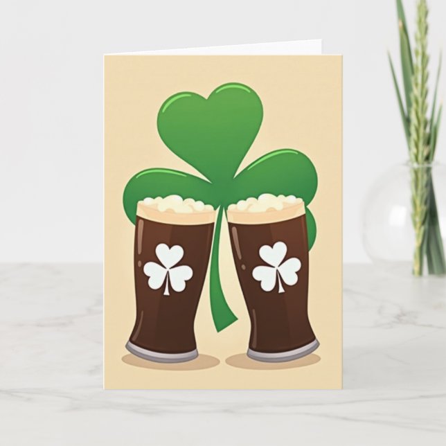 Irish Stout Shamrock Card (Front)