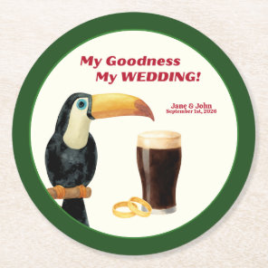 Irish Stout Wedding Favor Paper Coaster