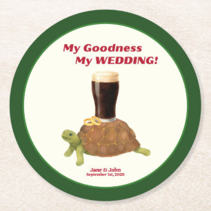 Irish Stout Wedding Favor Paper Coaster