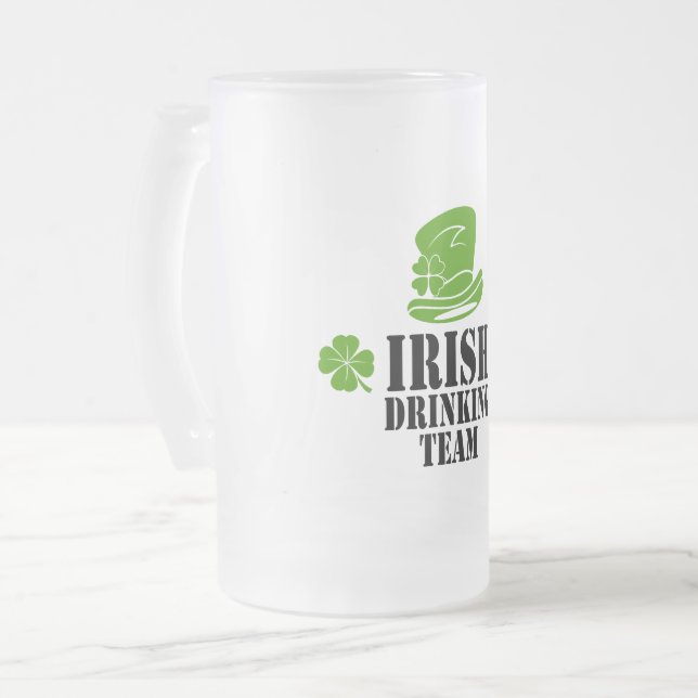 Irish stpatricksday  frosted glass beer mug (Front Left)