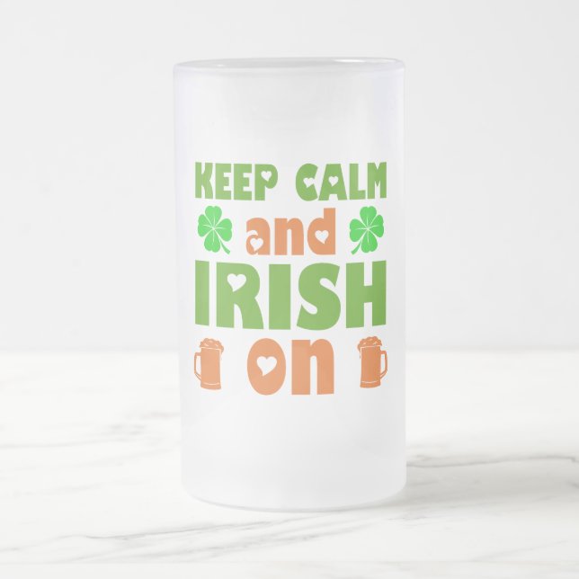 Irish stpatricksday  frosted glass beer mug (Center)