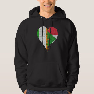 Irish Sudanese Flag Heart Hoodie