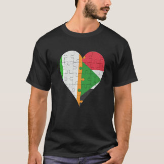 Irish Sudanese Flag Heart T-Shirt