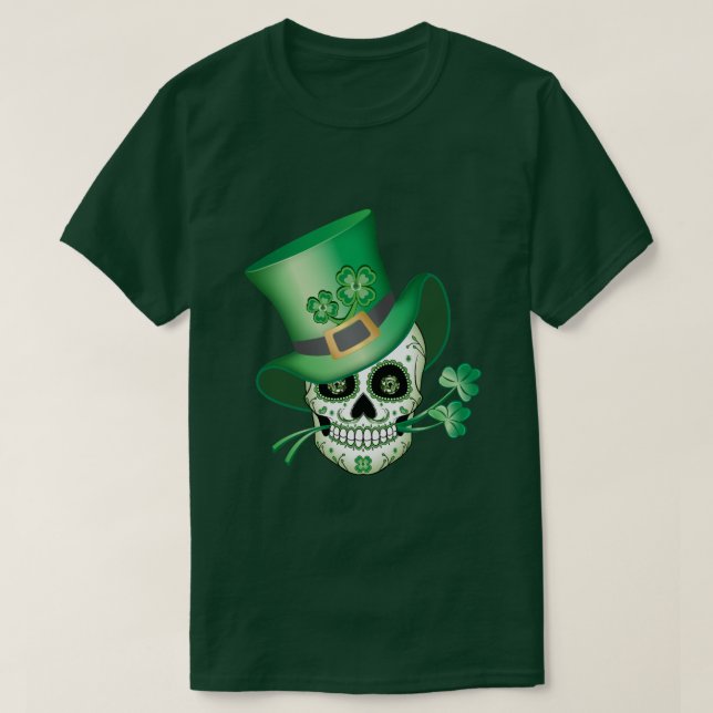 Irish Sugar Skull T-Shirt (Design Front)