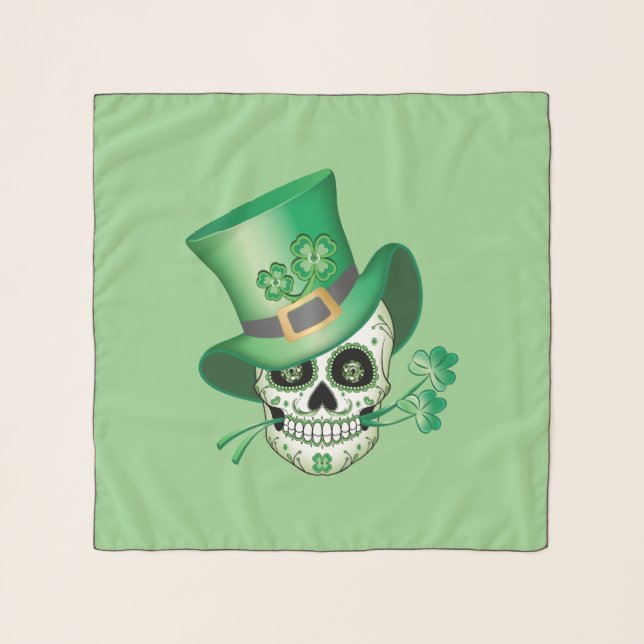 Irish Sugar Skull T-Shirt Scarf (Front)