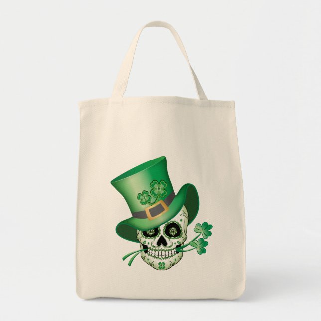 Irish Sugar Skull Tote Bag (Front)