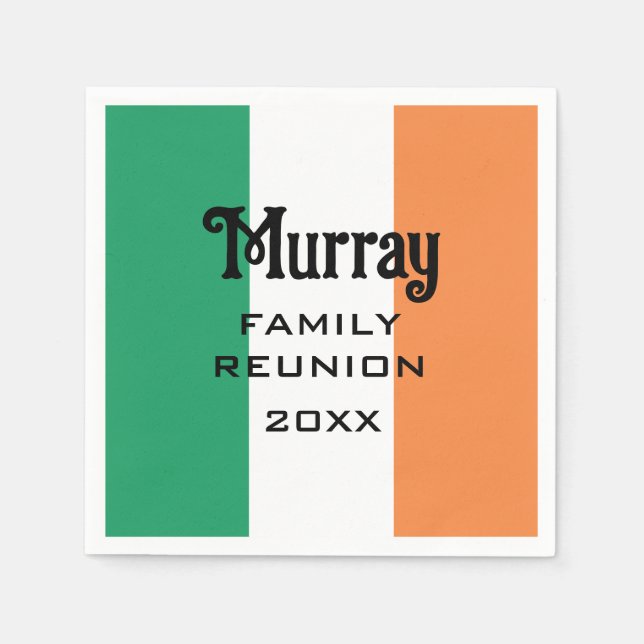 Irish Surname Name Custom  Napkins (Front)