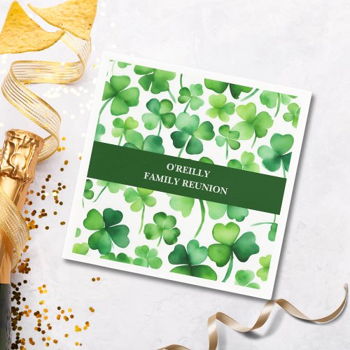 Irish Surname Watercolor Shamrock