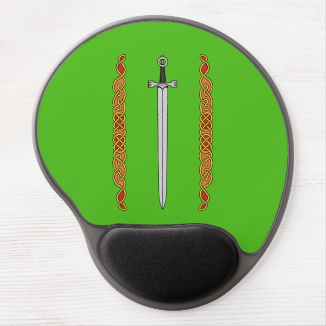 Irish Sword and Knotwork Gel Mouse Pad (Front)