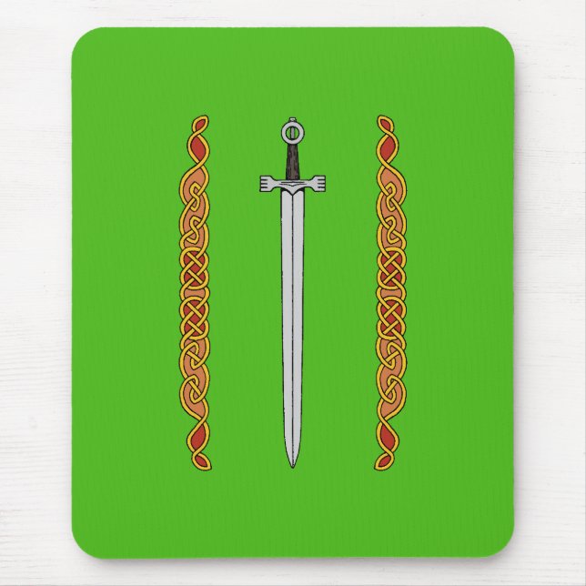 Irish Sword and Knotwork Mouse Pad (Front)
