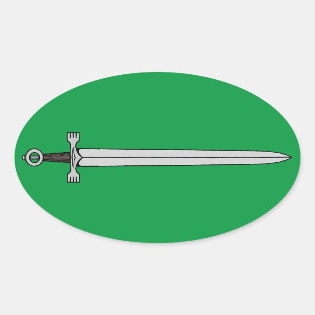 Irish Sword Oval Sticker (Front)