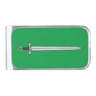 Irish Sword Silver Finish Money Clip