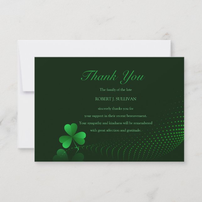 Irish Sympathy Thank You Card (Front)