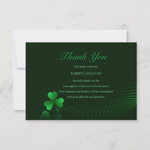 Irish Sympathy Thank You Card