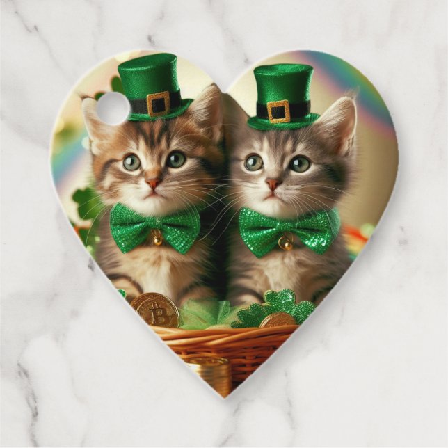 Irish Tabby Kittens Favor Tags (Front)