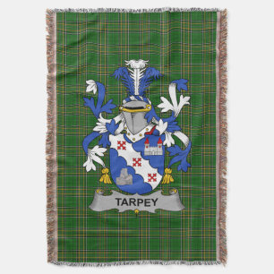 Irish Tarpey Coat of Arms Family Crest Ireland Throw Blanket