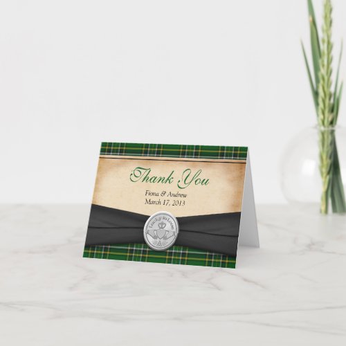 Irish Tartan Celtic Claddagh Wedding Thank You