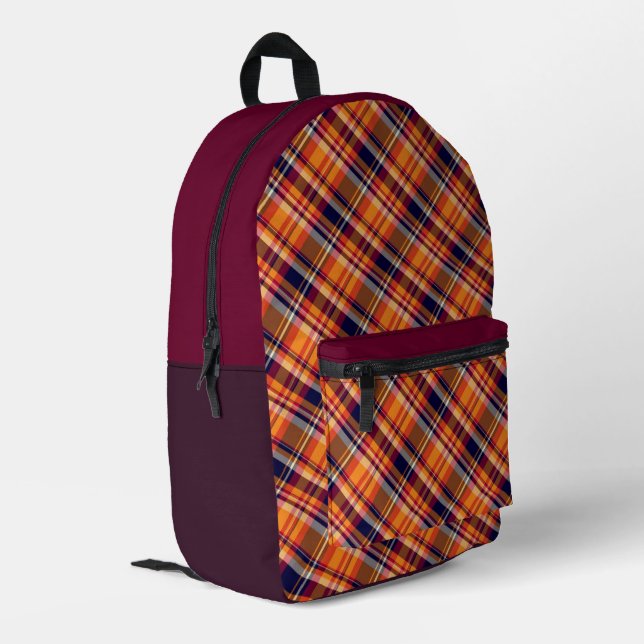 'Irish Tartan' Pattern Backpack  (Back Corner Left)