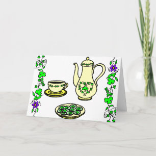 Irish Tea Set St. Patrick's Day Greeting Card