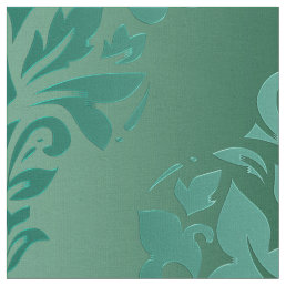 Irish Teal Vintage Grunge Damask Fabric