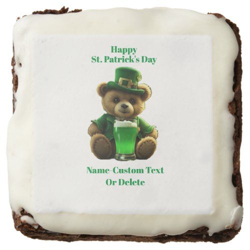 Irish Teddy Bear St Patricks Day Brownie