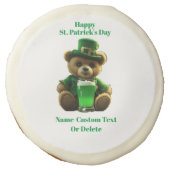 Irish Teddy Bear St. Patrick's Day Sugar Cookie (Front)