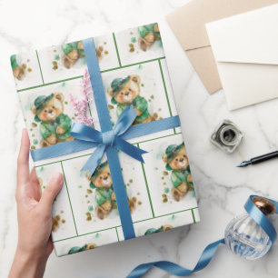 Irish Teddy Bear Wrapping Paper
