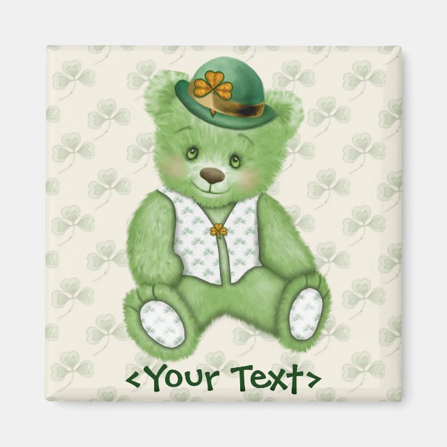 Irish Teddybear - Green Magnet (Front)