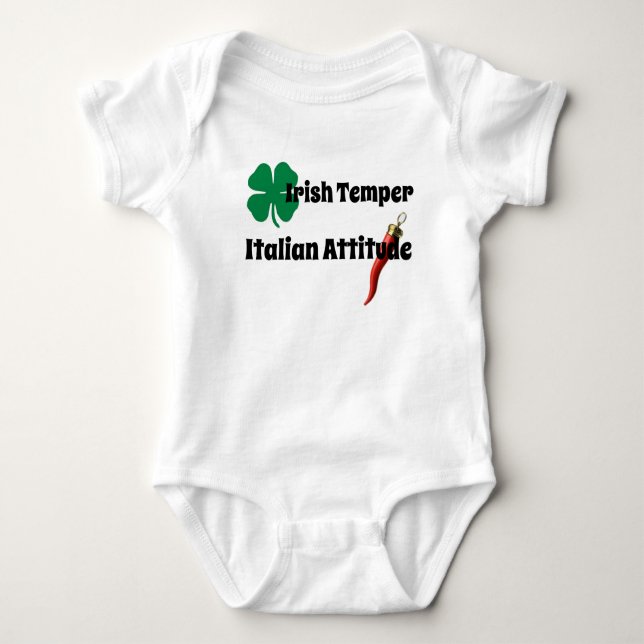 Irish Temper  |  Italian Attitude Baby Bodysuit (Front)