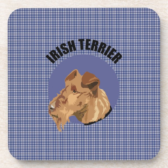 Irish terrier beverage coaster (Front)