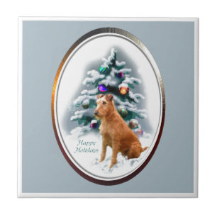 Irish Terrier Christmas Ceramic Tile