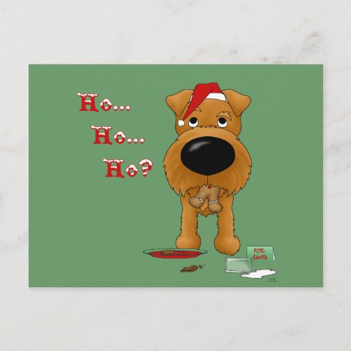 Irish Terrier Christmas Holiday Postcard