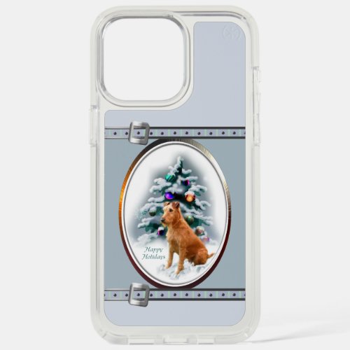 Irish Terrier Cute Blue Christmas Holidays iPhone 15 Pro Max Case
