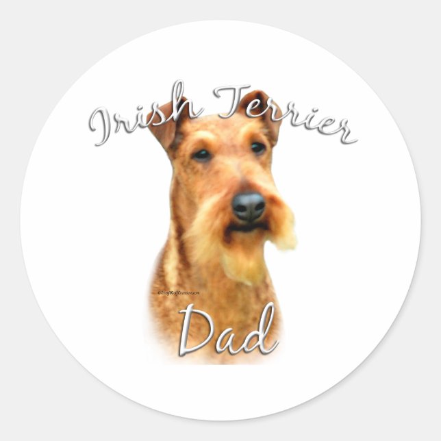 Irish Terrier Dad 2 Classic Round Sticker (Front)