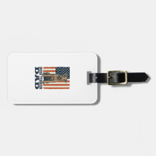 Irish Terrier Dad Patriotic Vintage Luggage Tag