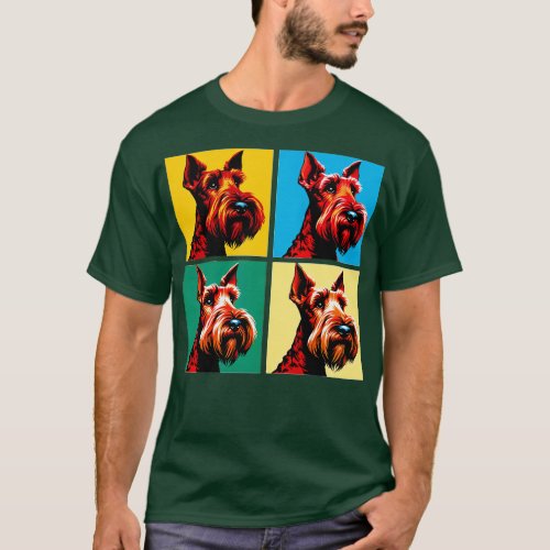 Irish Terrier Dog Art Dog Lovers T_Shirt