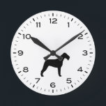 Irish Terrier Dog Breed Silhouette Round Clock<br><div class="desc">A fun wall clock for the home or office. Makes an original gift for Irish Terrier lovers. Check out Jenn’s Doodle World for even more decorative clocks and dog breed themed home decor.</div>
