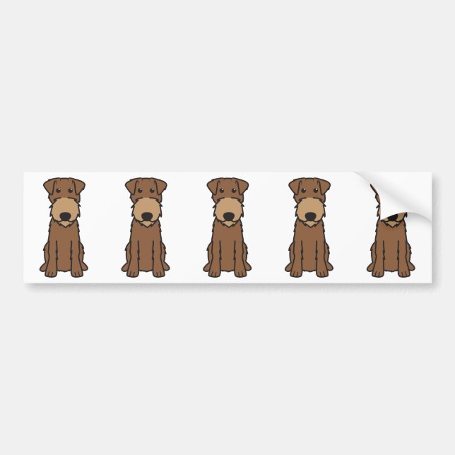 Irish Terrier Dog Cartoon Bumper Sticker (Front)