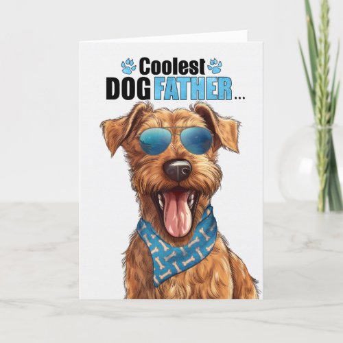 Irish Terrier Dog Coolest Dad Fathers Day Holiday Card